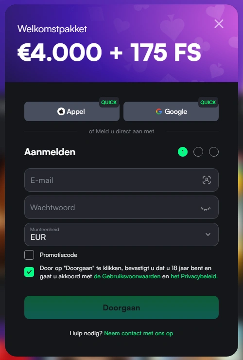 Hoe schrijf je je in bij TrueLuck